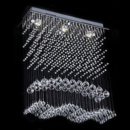 Modern Contemporary Crystal Electroplated Chandelier Flush Mount