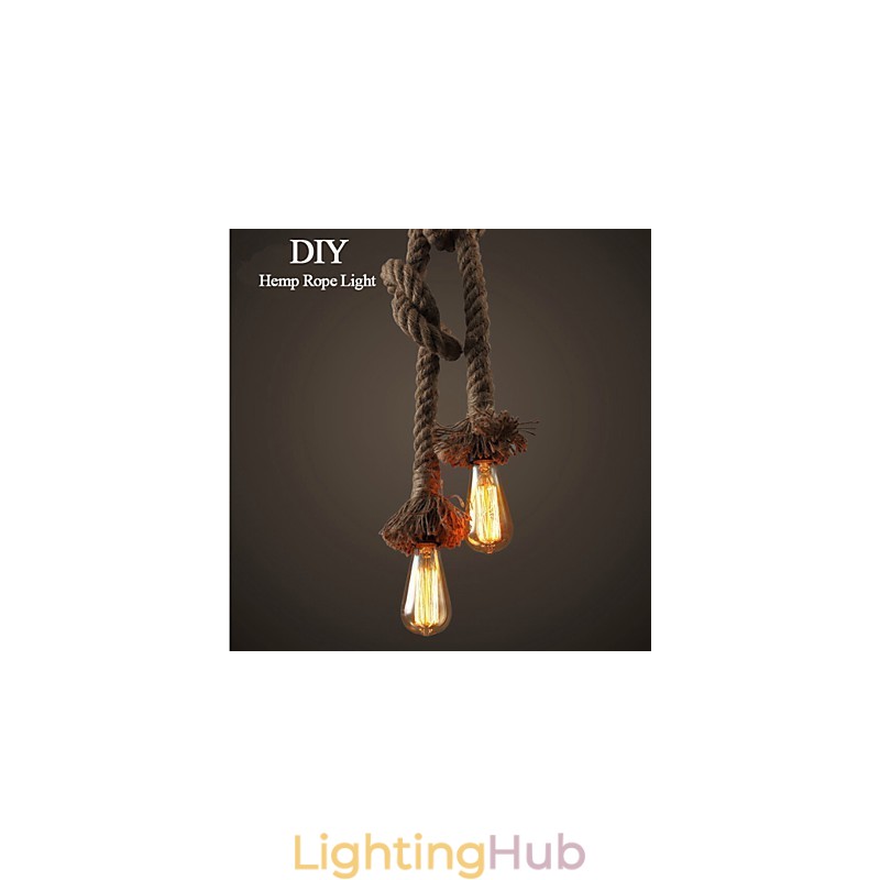 1 Light DIY Art Hemp Rope Light Creative Hemp Rope Droplight