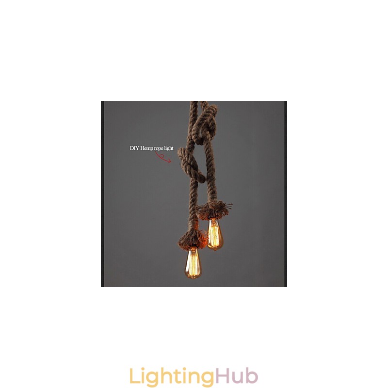 1 Light DIY Art Hemp Rope Light Creative Hemp Rope Droplight