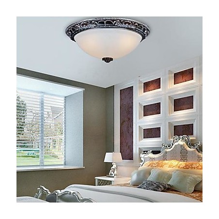 Flush Mount Light Glass Resin Silver Carving Retro European Classic Flush Mount Light Glass Resin Silver Carving Retro European Classic