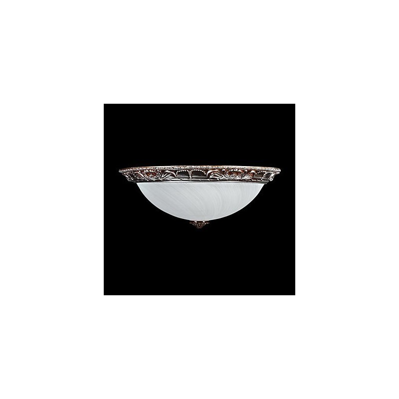 Flush Mount Light Glass Resin Silver Carving Retro European Classic