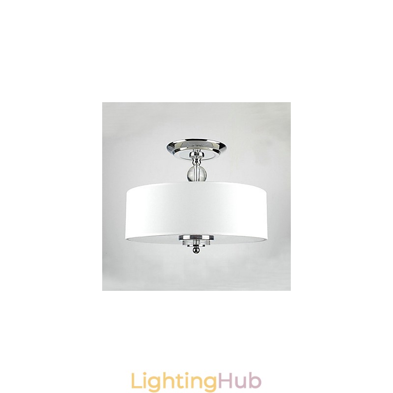 Traditional Classic Chrome Metal Flush Mount