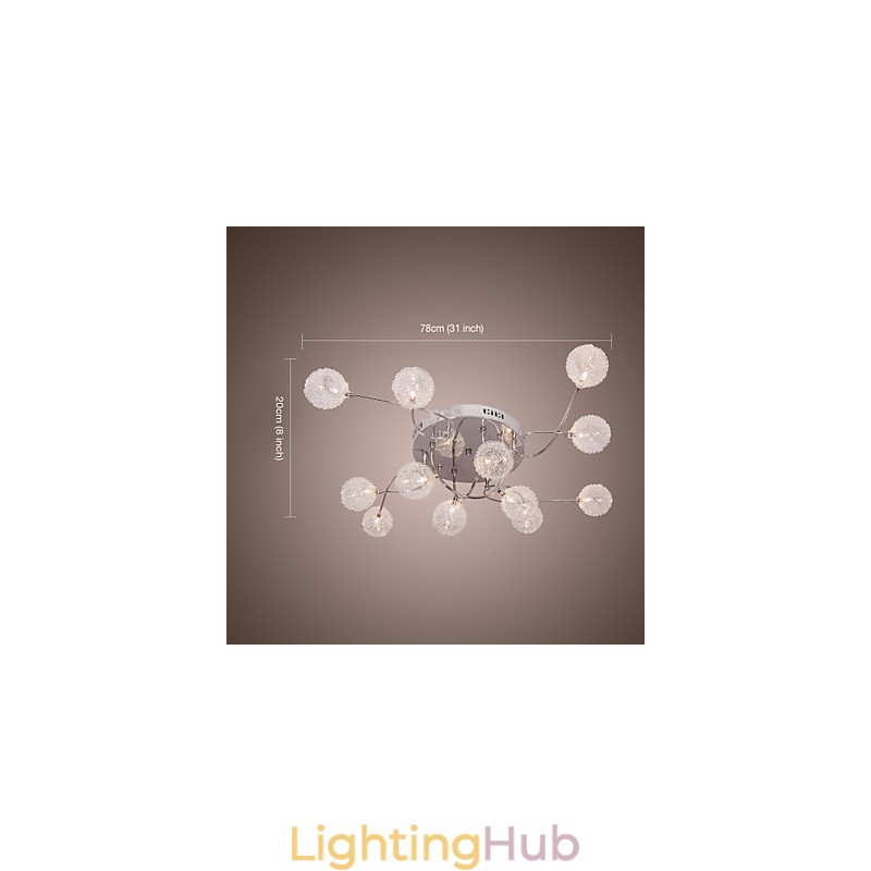 G4 12 light Iron Flush Mount Light with Aluminum Shades