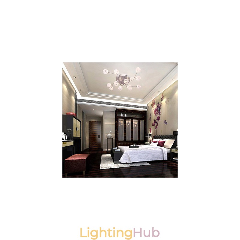 G4 12 light Iron Flush Mount Light with Aluminum Shades