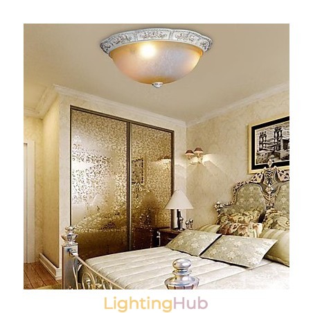 White Flush Mount Light Yellow White Glass Resin Pattern Carving European Classic White Flush Mount Light Yellow White Glass Resin Pattern Carving European Classic