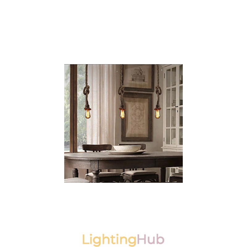 1 Light DIY Art Hemp Rope Light Creative Hemp Rope Droplight