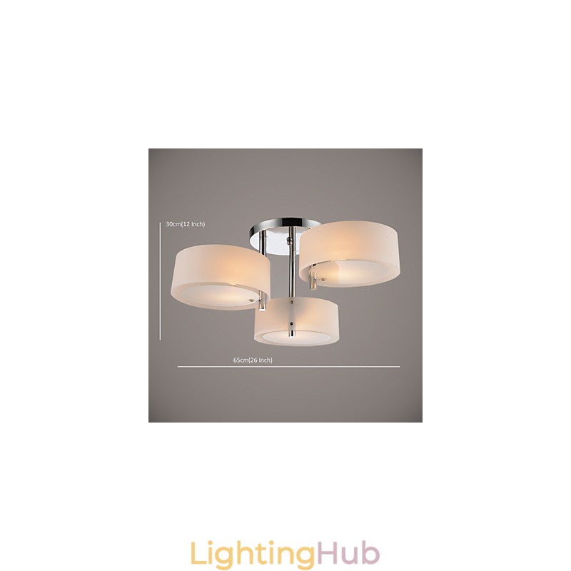 Flush Mount Modern Contemporary 3 Lights Ceiling Light Metal