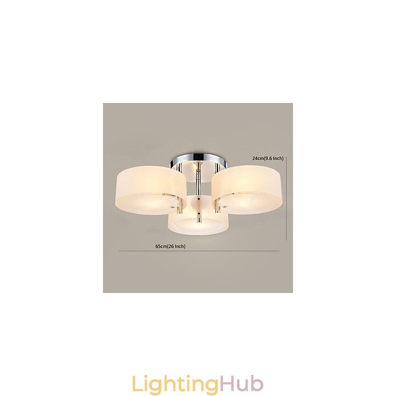 Flush Mount Modern Contemporary 3 Lights Ceiling Light Metal