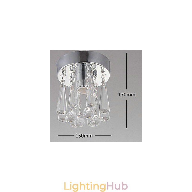 Modern Crystal 1 Lights Flush Mount In Crown Shape