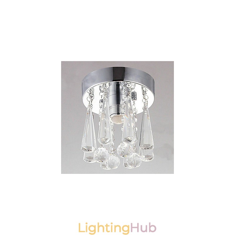 Modern Crystal 1 Lights Flush Mount In Crown Shape