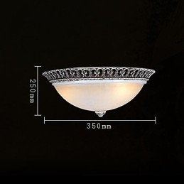Dark Brown Flush Mount Light Glass Resin Pattern Carving European Classic