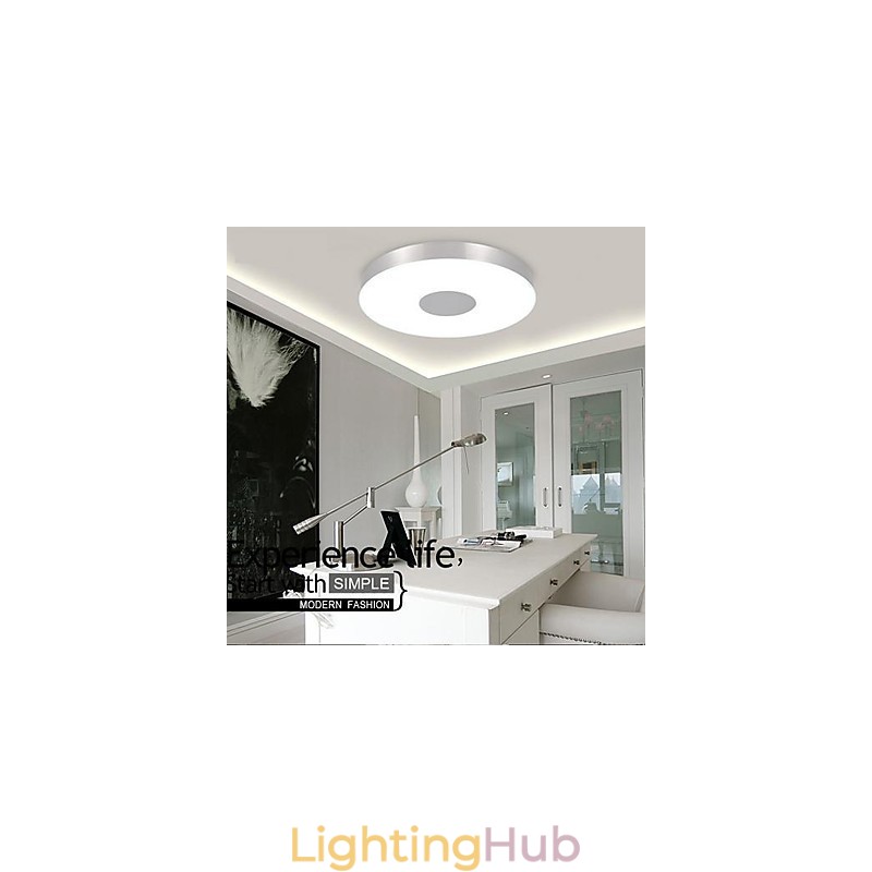 Modern Contemporary Brushed Metal Flush Mount