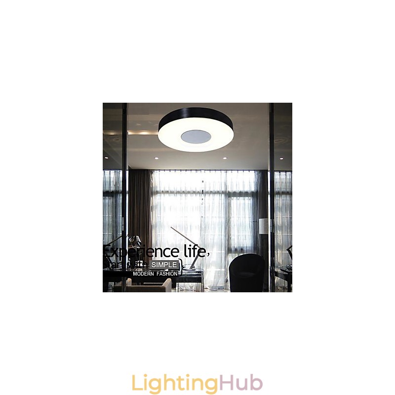 Modern Contemporary Brushed Metal Flush Mount