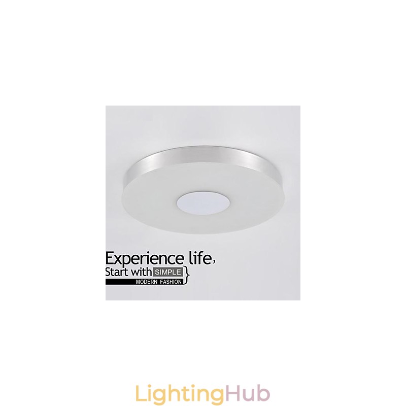 Modern Contemporary Brushed Metal Flush Mount