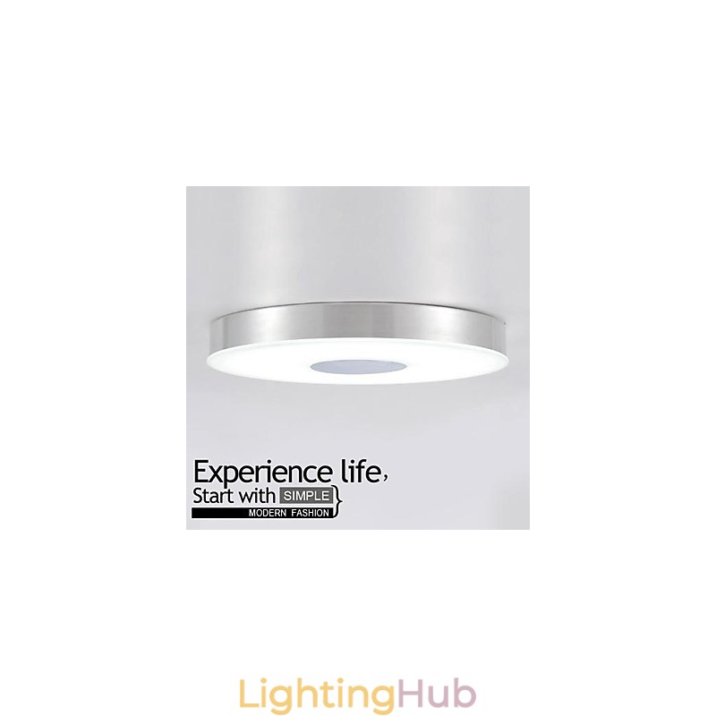 Modern Contemporary Brushed Metal Flush Mount