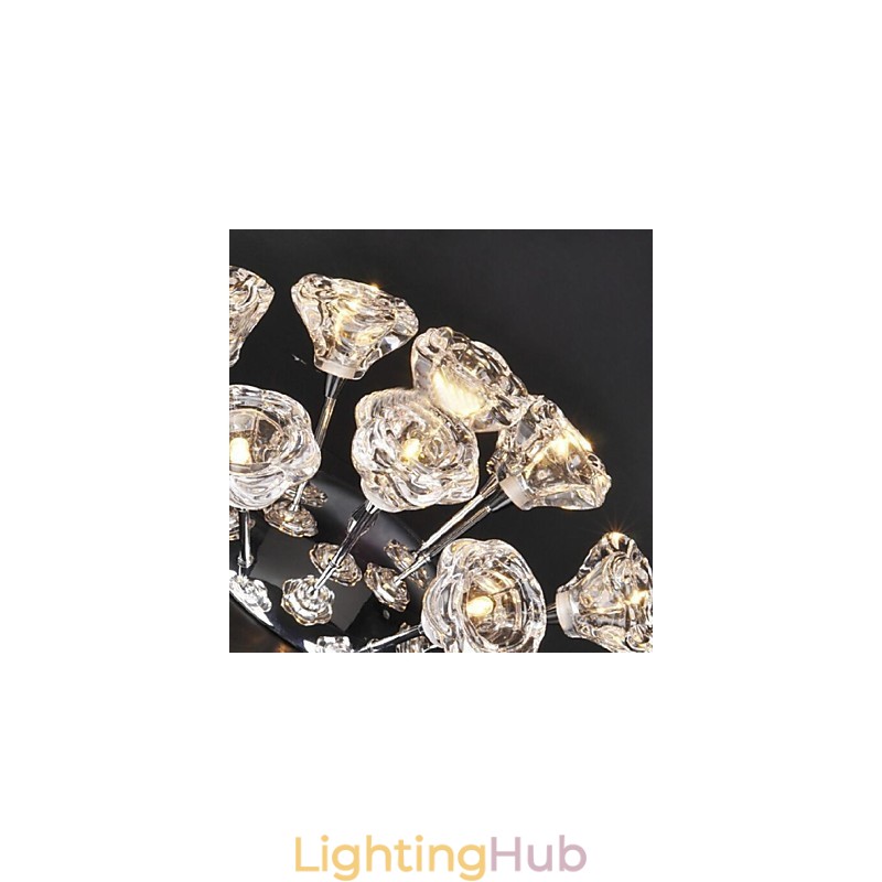 Modern Contemporary Rustic Lodge Chrome Metal Flush Mount