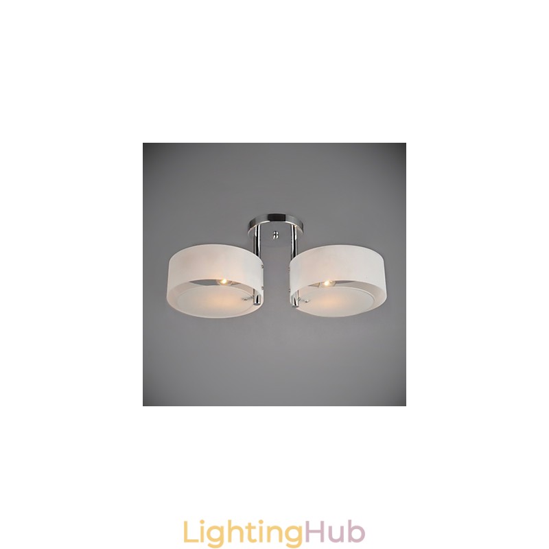 Flush Mount Modern Contemporary 2 Lights Ceiling Light Metal