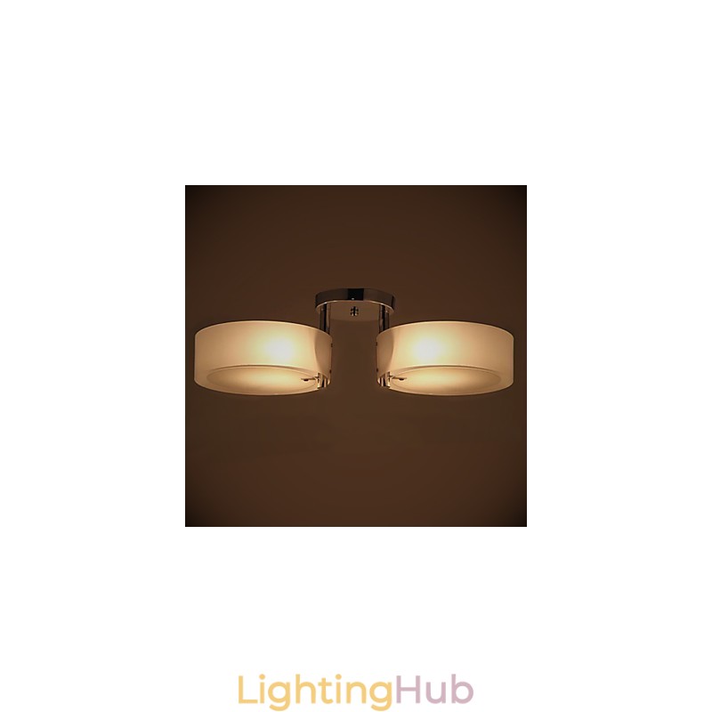 Flush Mount Modern Contemporary 2 Lights Ceiling Light Metal