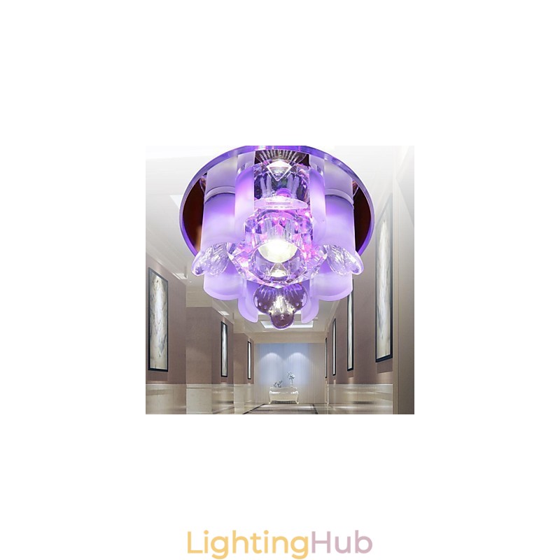Modern Contemporary Crystal Metal Flush Mount