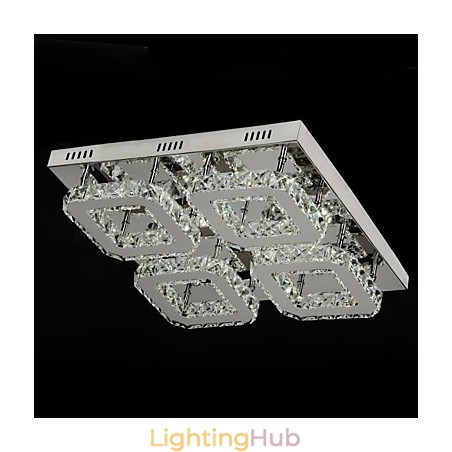 Modern Contemporary Crystal Chrome Metal Flush Mount Modern Contemporary Crystal Chrome Metal Flush Mount