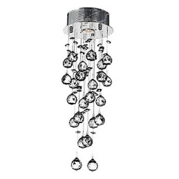 Crystal Flush Mount 1 Light Modern Iron Electroplating