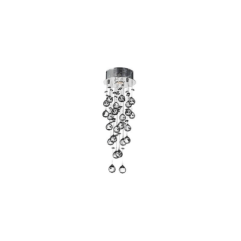 Crystal Flush Mount 1 Light Modern Iron Electroplating