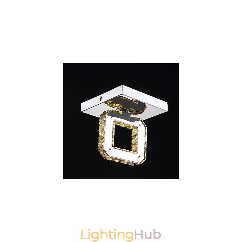 Modern Contemporary Crystal Metal Flush Mount