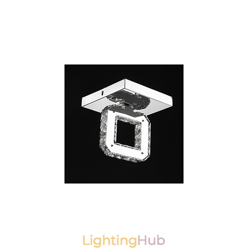 Modern Contemporary Crystal Metal Flush Mount