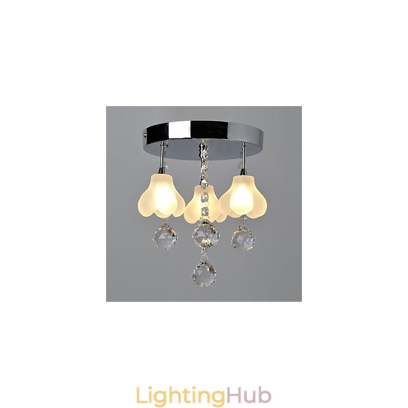 Modern Contemporary Crystal Metal Flush Mount