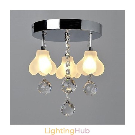 Modern Contemporary Crystal Metal Flush Mount Modern Contemporary Crystal Metal Flush Mount