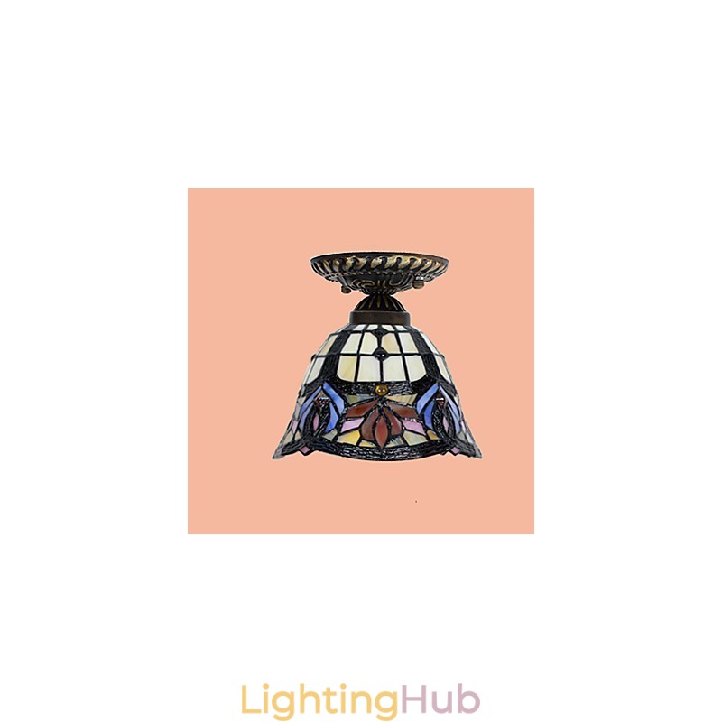 European Rural Creative Arts Stained Glass Absorb Dome Lamp Light