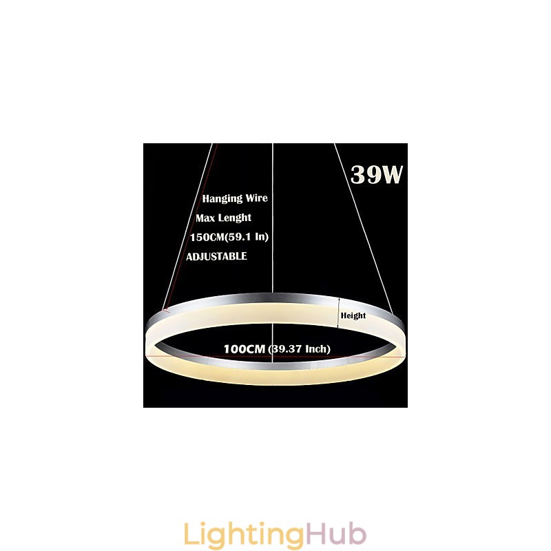 Round Pendant Light Modern Acrylic Lamps Lighting Luxurious Single Ring Ceiling Lights Fixtures