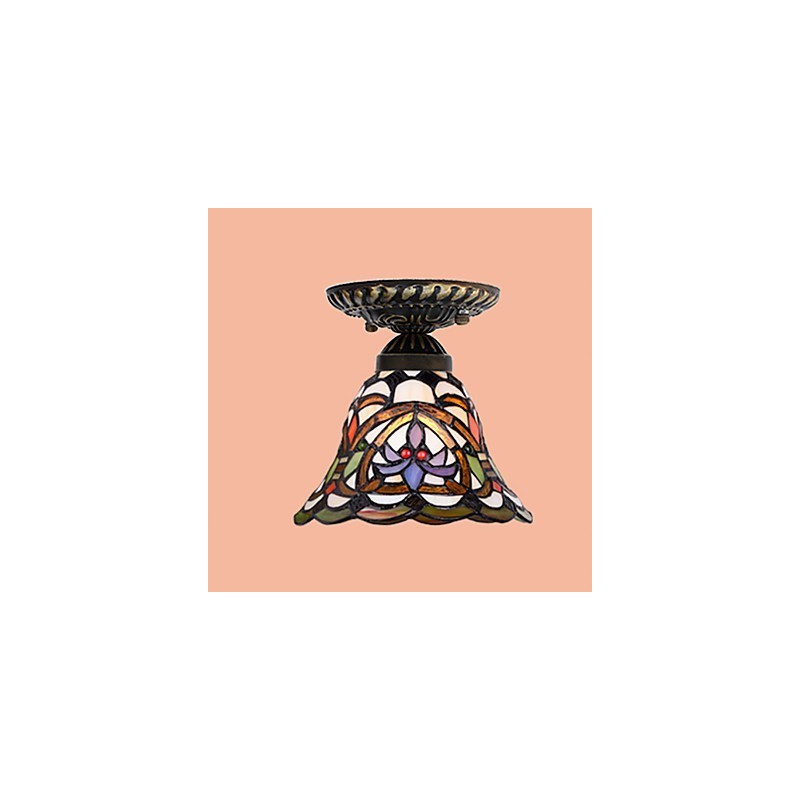 European Rural Creative Arts Stained Glass Absorb Dome Lamp Light