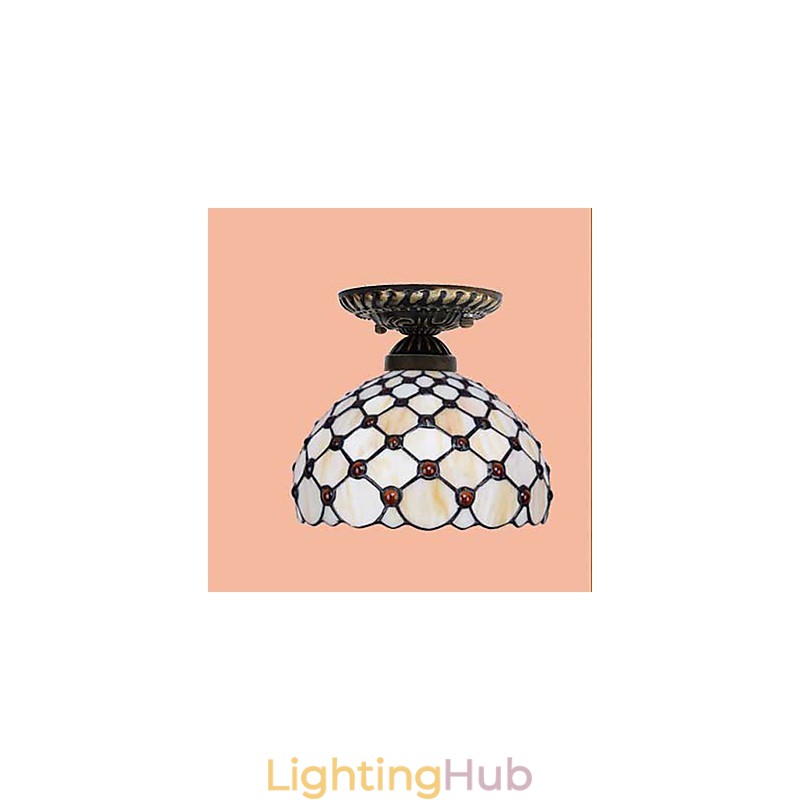 European Rural Creative Arts Stained Glass Absorb Dome Lamp Light