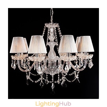 Chandelier Crystal Luxury Modern Living 8 Lights with Fabric Shade Chandelier Crystal Luxury Modern Living 8 Lights with Fabric Shade