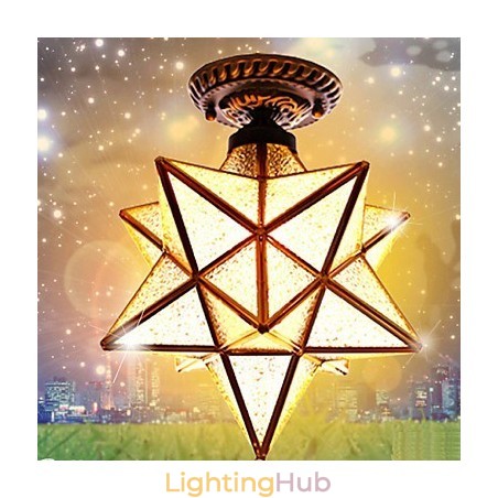 European Rural Creative Arts Stained Glass Stars To Absorb Dome Lamp Light European Rural Creative Arts Stained Glass Stars To Absorb Dome Lamp Light