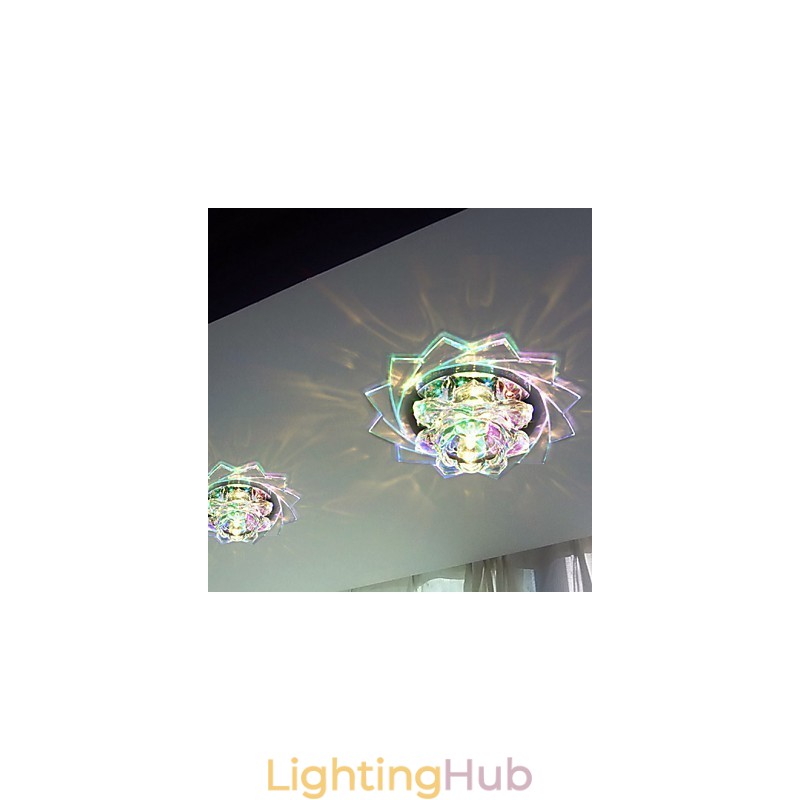 20*8.5CM Mini Crystal Ceiling Lamp Spotlight 3W Creative Lamp Tube Light Colorful Color Square Dome Light