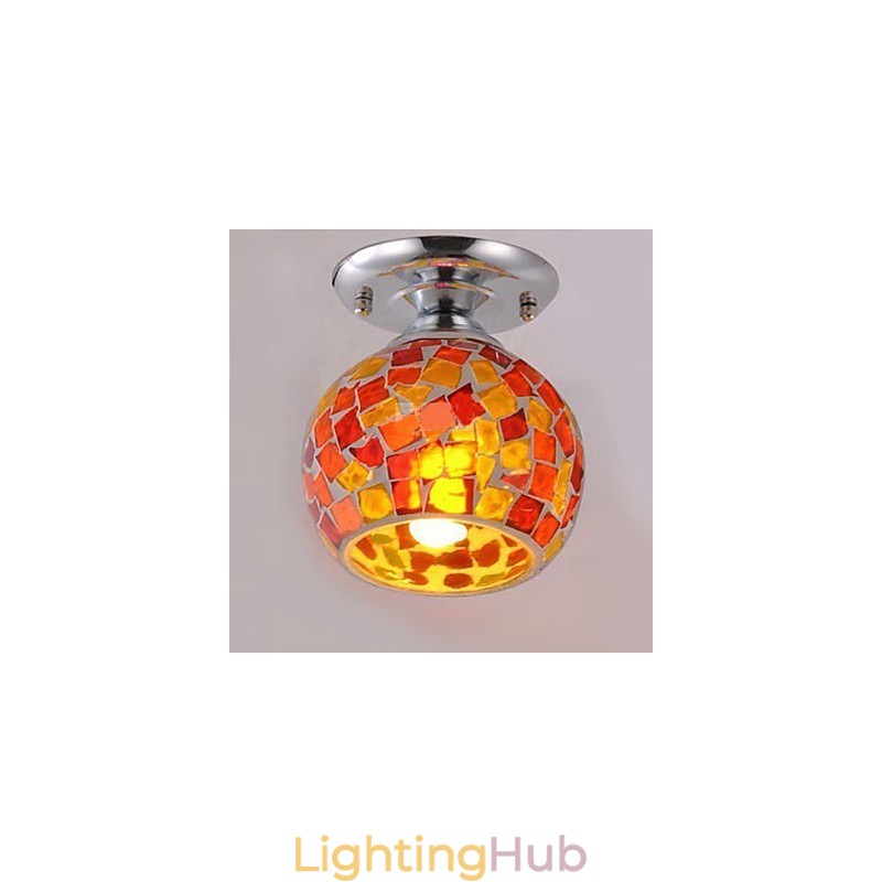 Country Electroplated Metal Flush Mount
