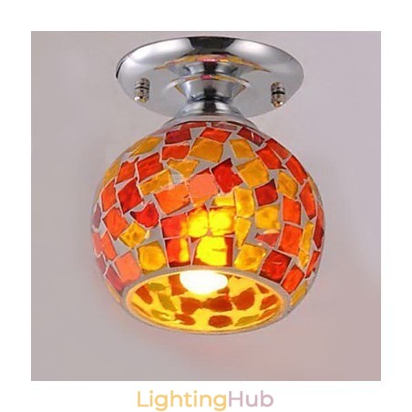 Country Electroplated Metal Flush Mount Country Electroplated Metal Flush Mount
