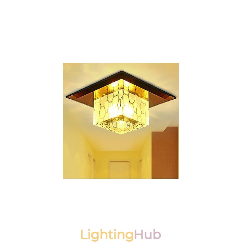 Mini Crystal Ceiling Lamp Spotlight 3W Creative Lamp Tube Light Colorful Color Square Dome Light