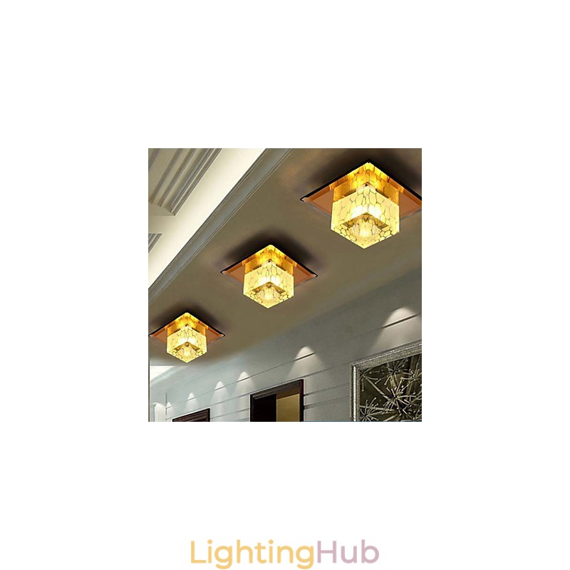 Mini Crystal Ceiling Lamp Spotlight 3W Creative Lamp Tube Light Colorful Color Square Dome Light