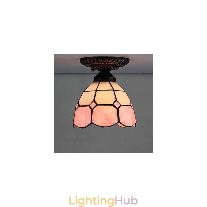 17*European Rural Creative Arts Stained Glass Absorb Dome Lamp Light