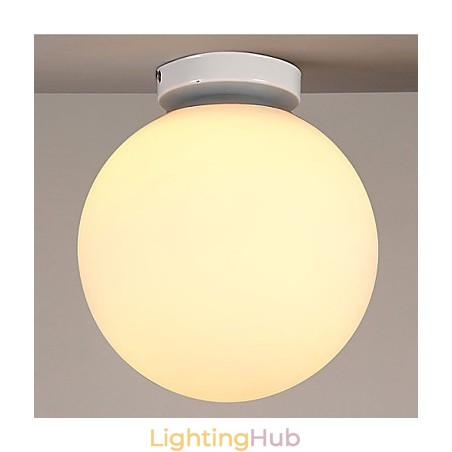 Contracted And Contemporary White Ball Glass Dome Light Contracted And Contemporary White Ball Glass Dome Light