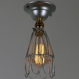 Country Style Mini Lamp 1 Light Painting Processing Silver