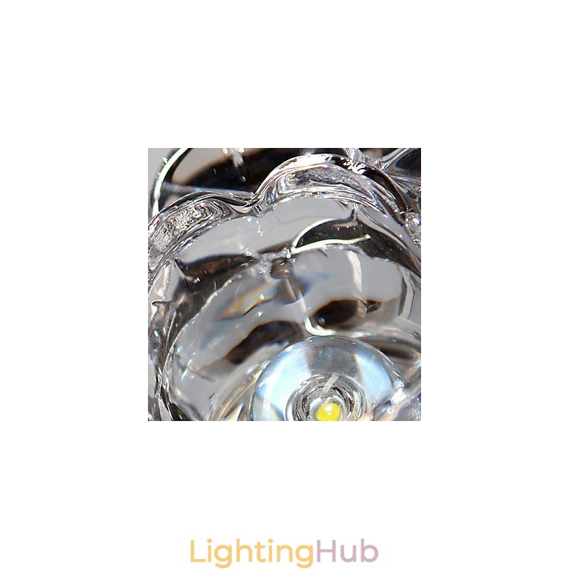 Modern Contemporary Crystal Mini Style Electroplated Metal Flush Mount