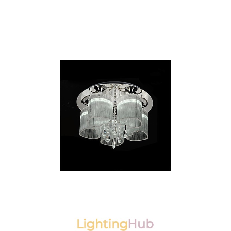 Modern Contemporary Chrome Metal Flush Mount