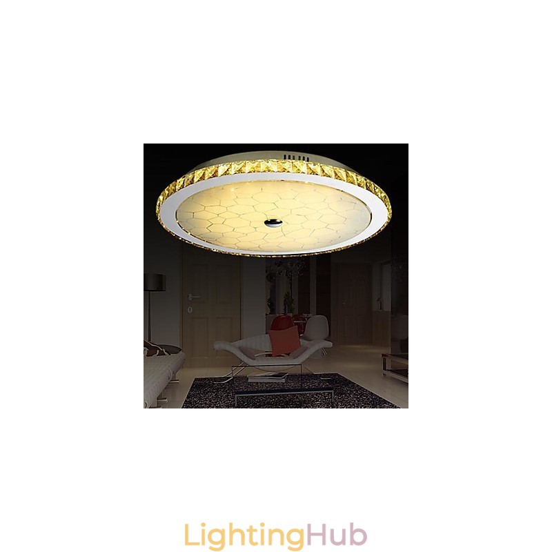 Modern Contemporary Crystal Metal Flush Mount