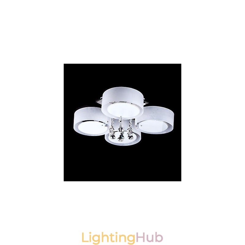 Modern Contemporary Chrome Metal Flush Mount