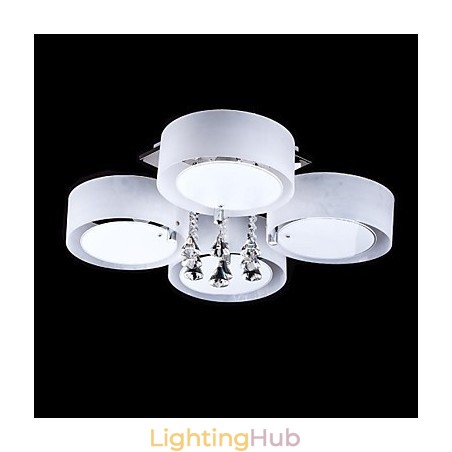 Modern Contemporary Chrome Metal Flush Mount