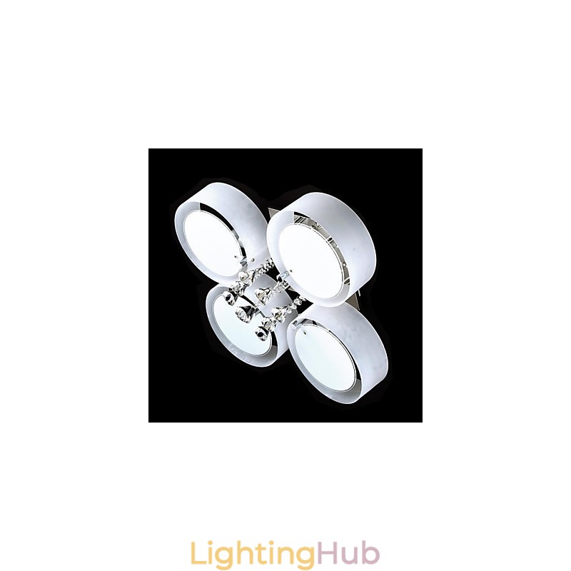 Modern Contemporary Chrome Metal Flush Mount